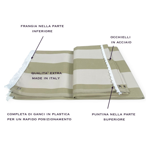 OUTDOOR AWNING GARDEN BALCONY STRIPE BEIGE in Acrylic PACKAGED in 6 sizes