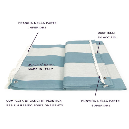 OUTDOOR AWNING GARDEN BALCONY RIGA PARI AZZURRO in Acrylic PACKAGED in 6 Sizes