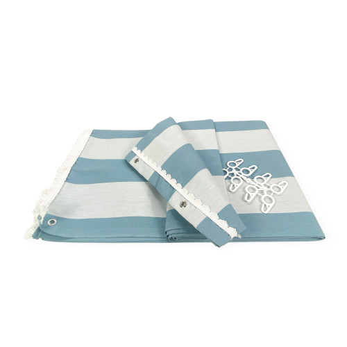 AUSSENMARKISE GARTEN BALKON RIGA PARI AZZURRO in Acryl VERPACKT in 6 Größen