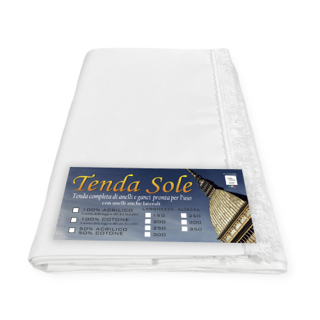 tenda sole in acrilico nel colore bianco unito