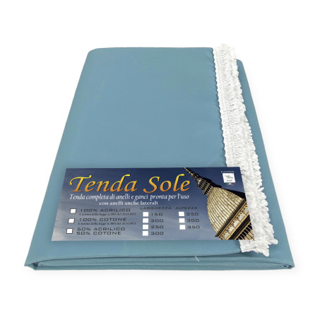 tenda sole un tinta unita azzurro