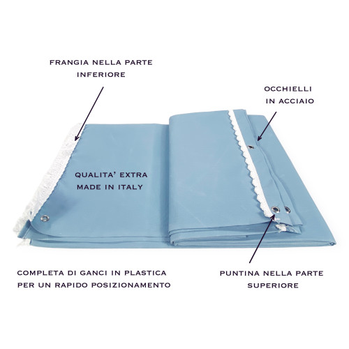 TENDA SOLE DA esterno GIARDINO balcone AZZURRO Unito in Acrilico CONFEZIONATA in 6 Misure