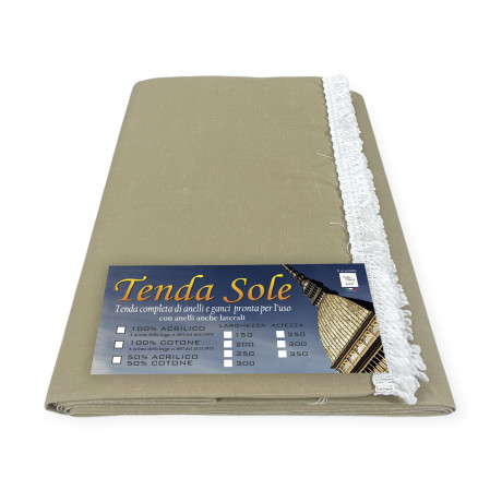 tenda sole beige unito in tessuto acrilico