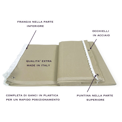 TOLDO EXTERIOR JARDÍN BALCÓN BEIGE Acrílico Liso EMPAQUETADO en 6 tamaños