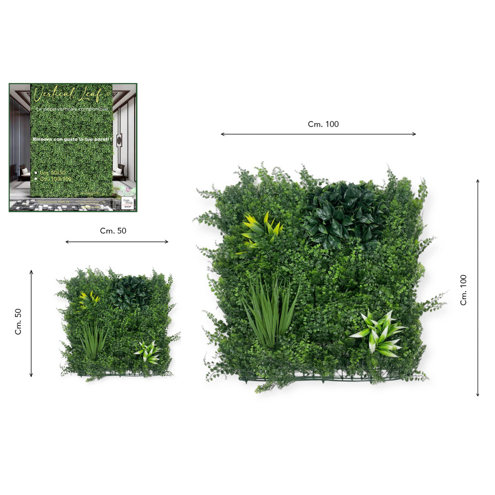 SIEPE Decorativa da Parete Finta Artificiale a Foglie per Muri e Balconi Ornamentale da Interno e da esterno Bolivia