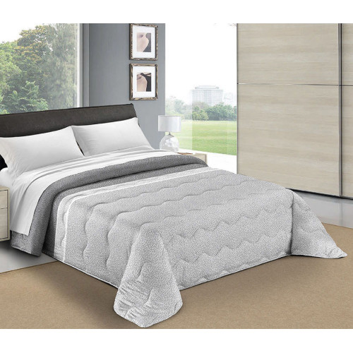 COLCHA ACOLCHADA CON LAZO © DE LUNARES Gris Made in Italy