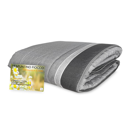 COUVRE-LIT MATELASSÉ NOEUD © À POIS Gris Made in Italy