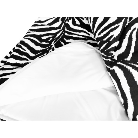 Couvre-lit pour mi-saison imprimé en noir et blanc avec motif zèbre