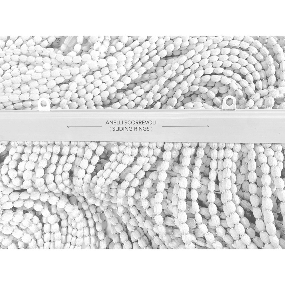 Mariel © SOFT BEADED TENT en Tissu Doux Anti insectes anti-bruit Fils GLACE BLANCHE