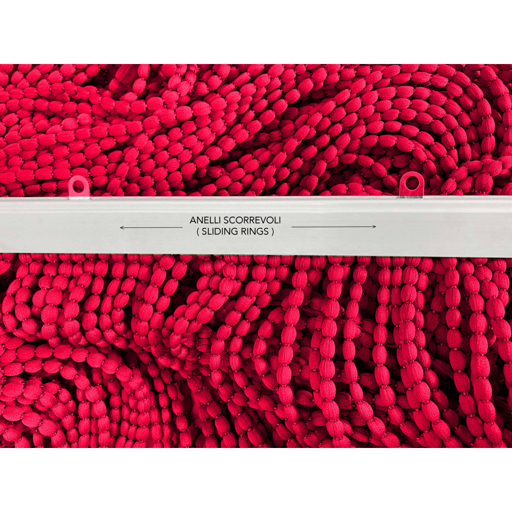 TENDA Mariel © SOFFICE a PERLINE in Stoffa Morbida Anti insetti antirumore a Fili ROSSO