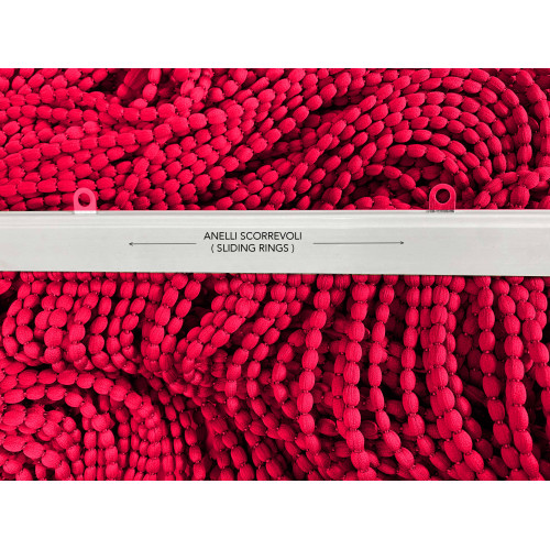 TENDA Mariel © SOFFICE a PERLINE in Stoffa Morbida Anti insetti antirumore a Fili ROSSO