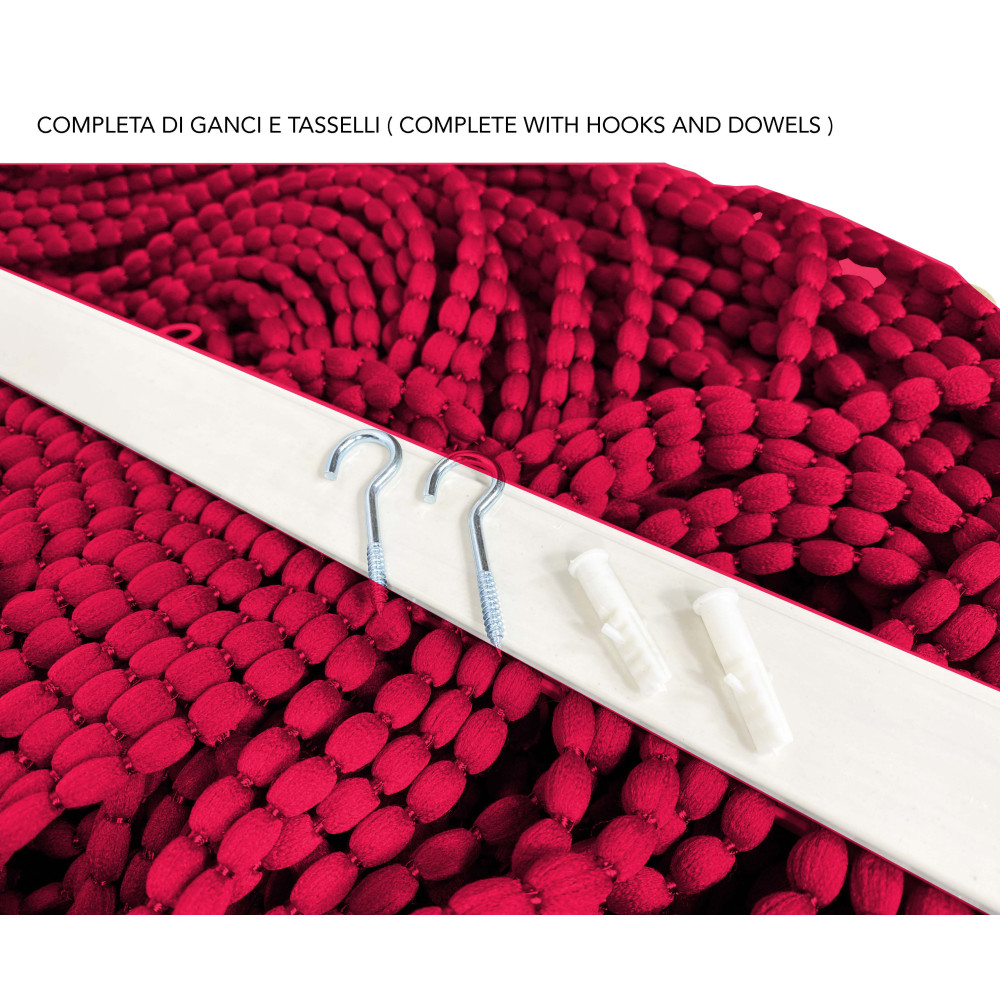 CORTINA MARIEL © SUAVE CON ABALORIOS en tejido suave hilos anti ruido ROJO