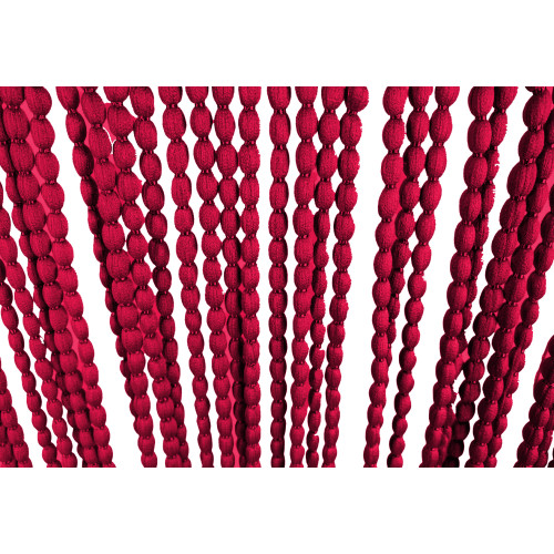 RIDEAU MOELLEUX MARIEL © AVEC PERLES en tissu doux anti-bruit anti-bruit insectes avec fils ROUGE