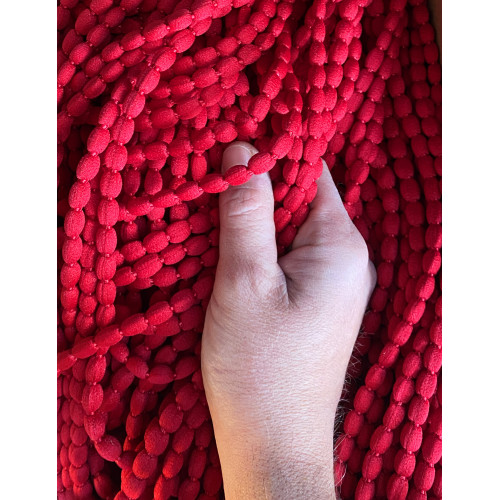 RIDEAU MOELLEUX MARIEL © AVEC PERLES en tissu doux anti-bruit anti-bruit insectes avec fils ROUGE