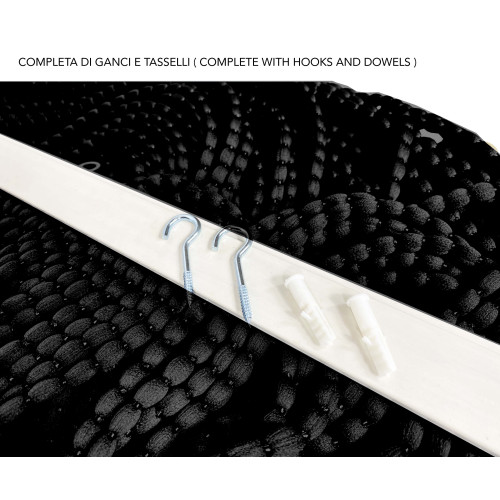 SOFT Mariel © VORHANG mit PERLEN aus weichem Stoff Anti-Lärm-Insekten mit Fäden SCHWARZ