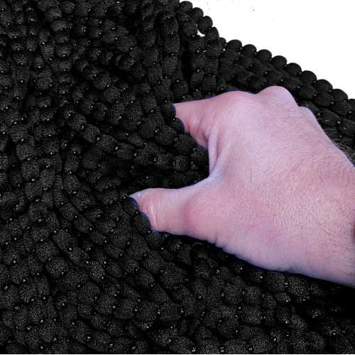 SOFT Mariel © VORHANG mit PERLEN aus weichem Stoff Anti-Lärm-Insekten mit Fäden SCHWARZ