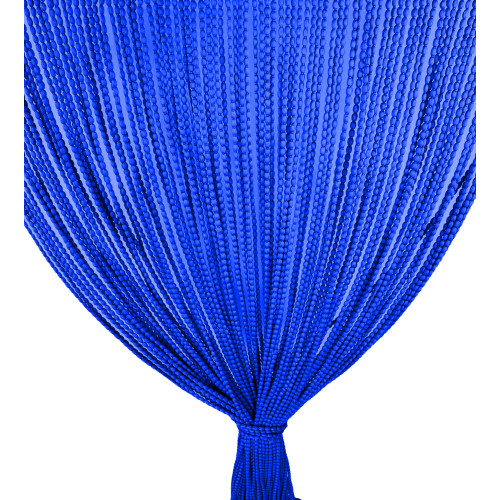 WEICHER MARIEL-VORHANG © MIT PERLEN aus weichem, schallhemmendem Stoff BLAU