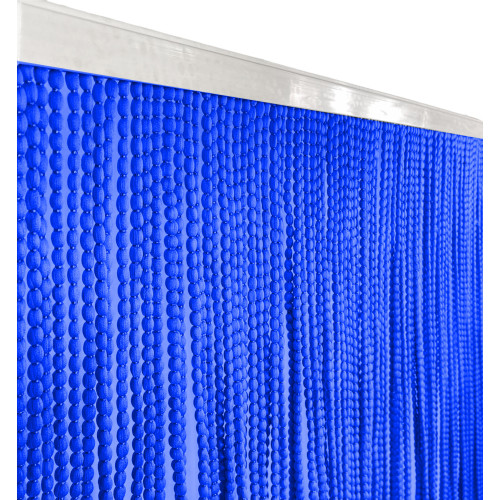 SOFT MARIEL © CURTAIN WITH BEADS in Soft Fabric Anti Noise Retardant Threads BLUE