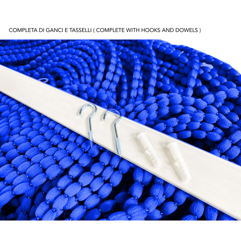 CORTINA MARIEL © SUAVE CON ABALORIOS en tejido suave Hilos anti ruido AZUL