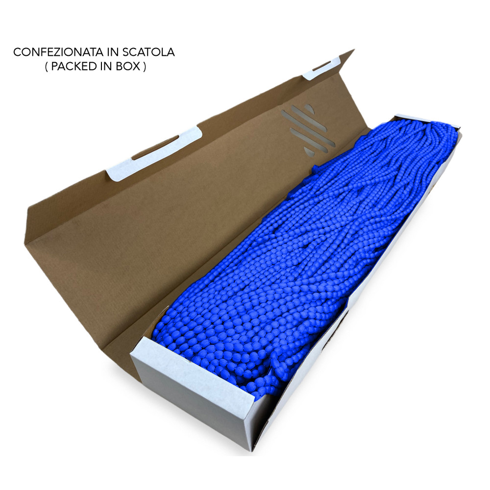 TENDA Mariel © SOFFICE a PERLINE in Stoffa Morbida Anti insetti antirumore a Fili BLU