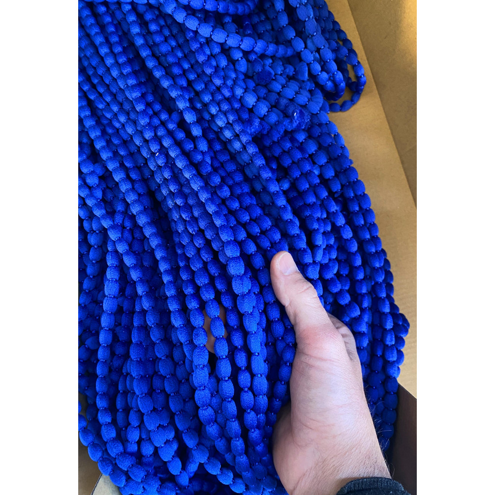 RIDEAU PERLÉ DOUX MARIEL © en tissu doux anti-bruit anti-bruit insectes avec fils BLEU