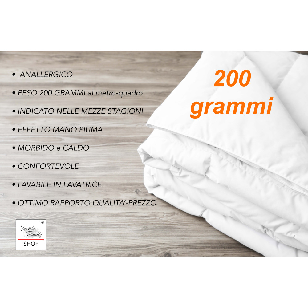 WHITE Synthetic Bed Down Half Weight gr./sqm. 200 grams average weight