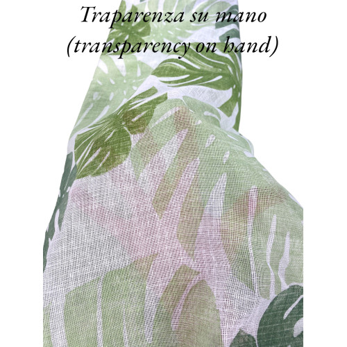 Coppia TENDINA a vetro FOGLIA VERDE larga cm. 60 da Finestra e da Porta
