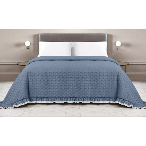 Couvre-lit matelassé avec volants en ASSORTI Double Unit Sucre/Crème