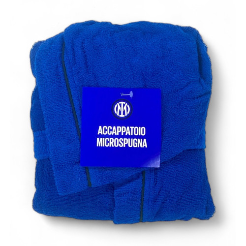 BATHROBE F.C. INTER Adult ORIGINAL In Microterry COTTON With BACKPACK Swimming pool