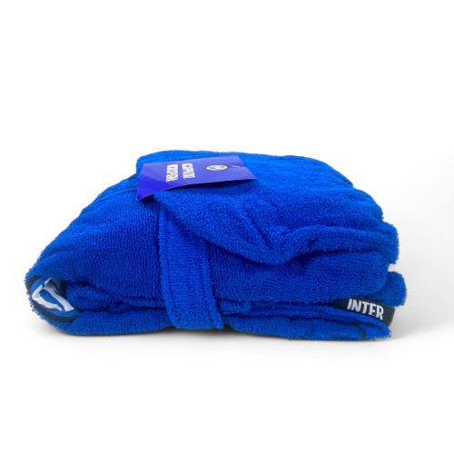 BADEMANTEL F.C. INTER Erwachsene ORIGINAL Aus Mikrofrottee BAUMWOLLE mit RUCKSACK Schwimmbad