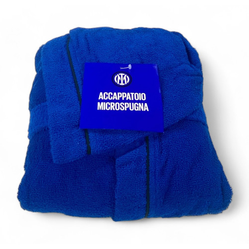 BADEMANTEL F.C. INTER Erwachsene ORIGINAL Aus Mikrofrottee BAUMWOLLE mit RUCKSACK Schwimmbad