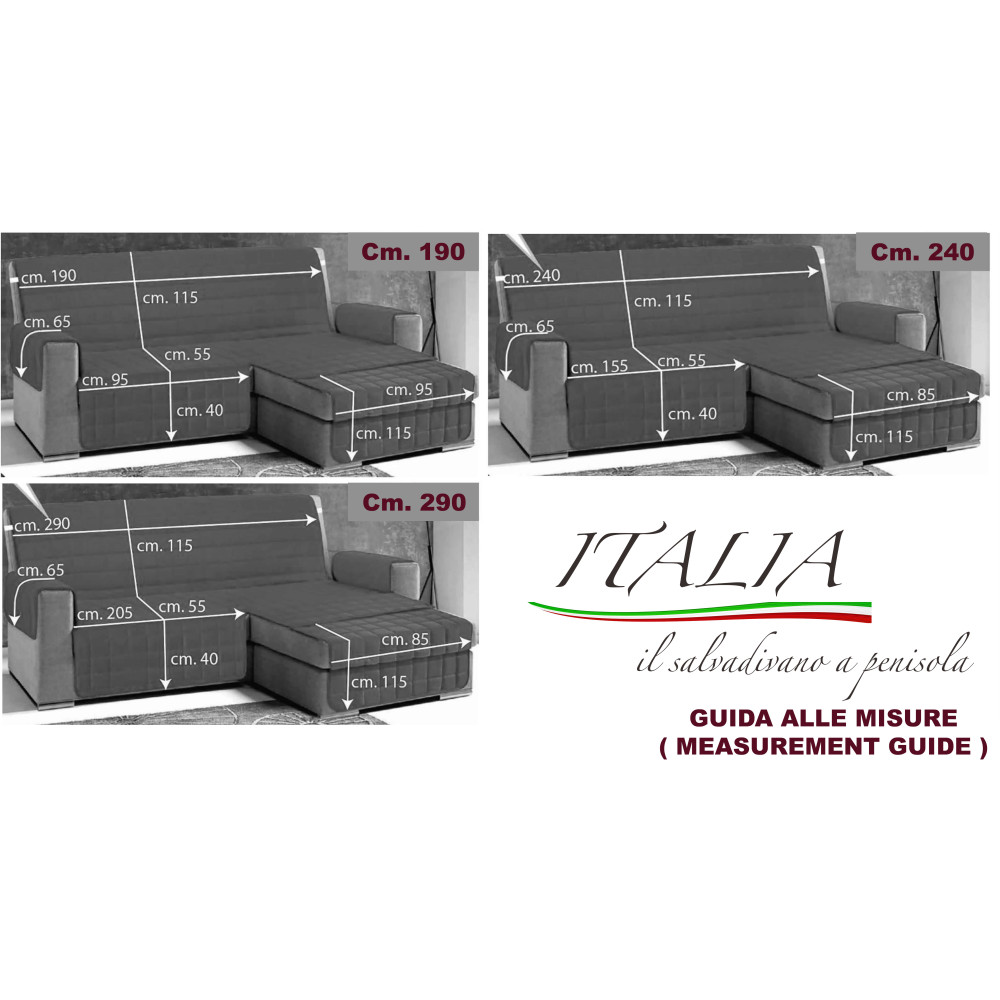 SOFA COVER ITALIA der Sofaschoner MIT gesteppter HALBINSEL TAUBENGRAU