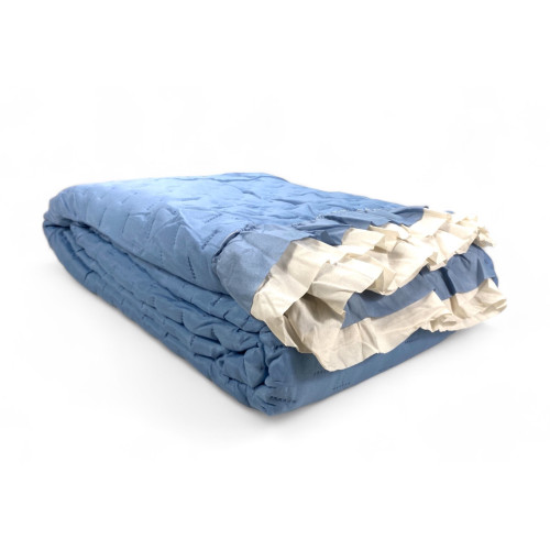 Quilted BEDSPREAD with Ruffles in Solid Double Colour Sugar/Cream