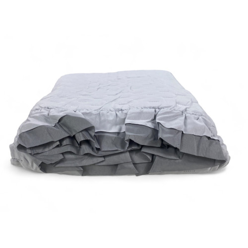 Gesteppte Tagesdecke mit Rüschen in Unifarbe Double Grey/Anthrazit