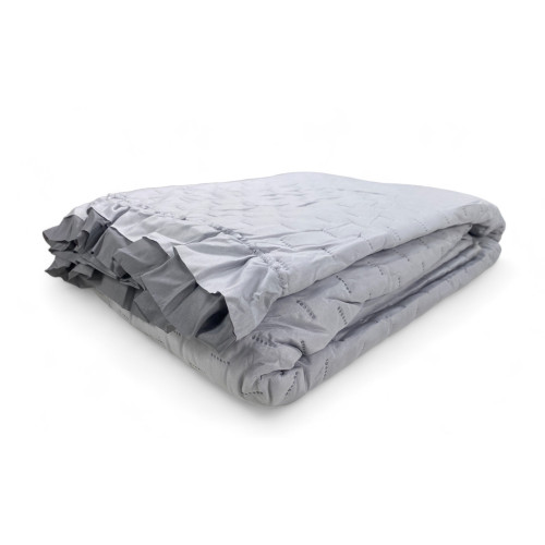 Quilted bedspread with ruffles in solid color Double Grey/Anthracite