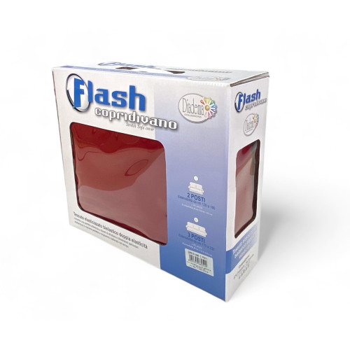 Funda de sofá tensada FLASH BORDEAUX con corte alto