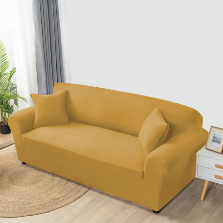 copri divano giallo ocra aderente