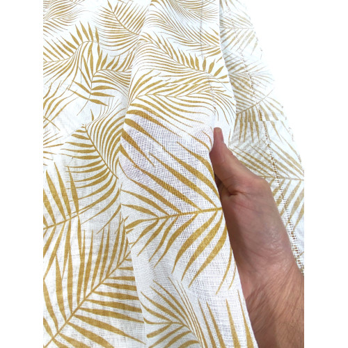 Paire de rideaux en verre FOGLIA STYLE OCRA large cm. 60 de la fenêtre et de la porte