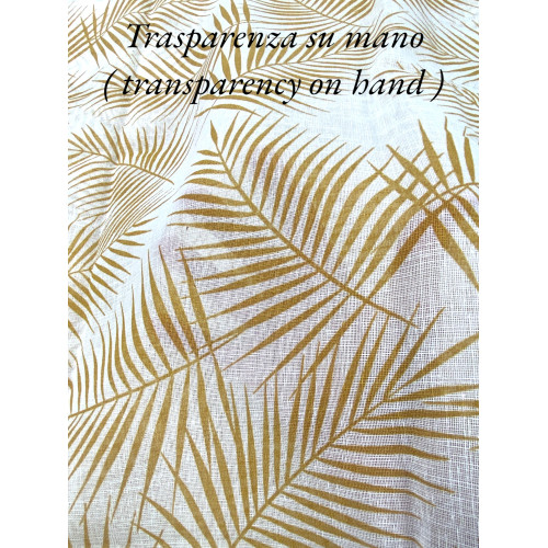 Coppia TENDINA a vetro FOGLIA STYLE OCRA larga cm. 60 da Finestra e da Porta