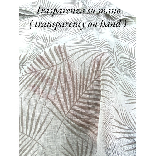 Paar FOGLIA STYLE BEIGE Glasvorhänge cm. 60 von Fenster und Tür