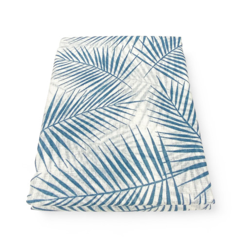 Coppia TENDINA a vetro FOGLIA STYLE BLU larga cm. 60 da Finestra e da Porta