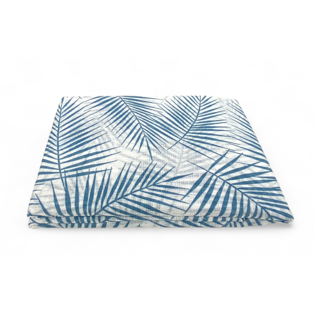 Coppia TENDINA a vetro FOGLIA STYLE BLU larga cm. 60 da Finestra e da Porta