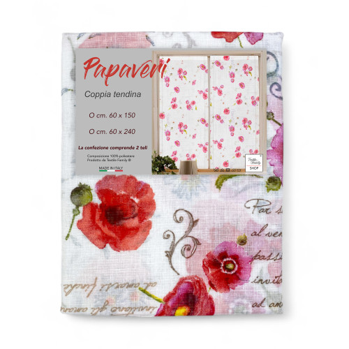 Pair of POPPIES glass curtain cm wide. 60 from Window and Door