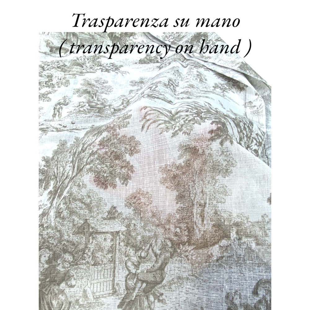 Coppia TENDINA a vetro TOILES DE JOUY Beige larga cm. 60 da Finestra e da Porta