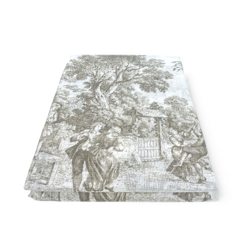 Par de cortinas de cristal TOILES DE JOUY Beige cm. 60 de la ventana y la puerta