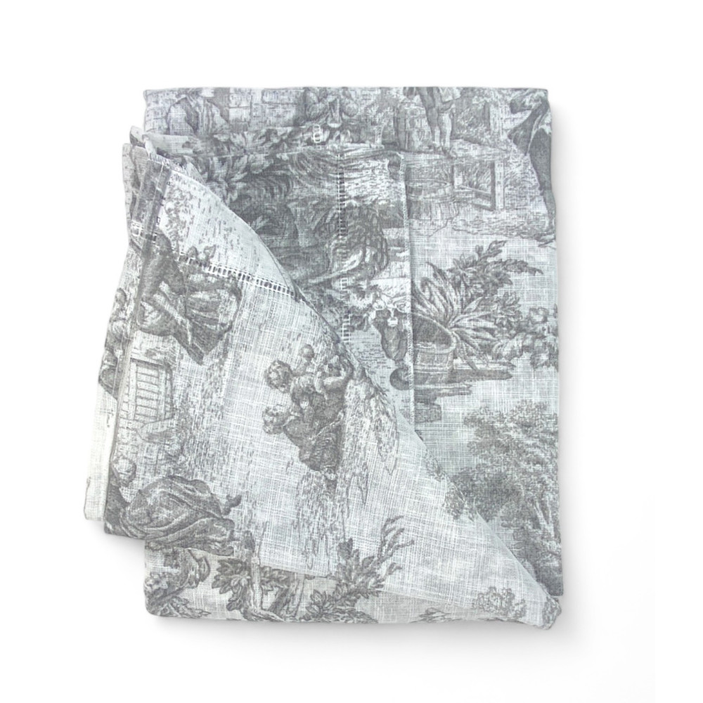 Pair of TOILES DE JOUY glass curtain Grey cm. 60 from Window and Door