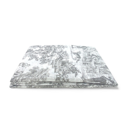 Paire de rideaux de verre TOILES DE JOUY Gris large cm. 60 de la fenêtre et de la porte