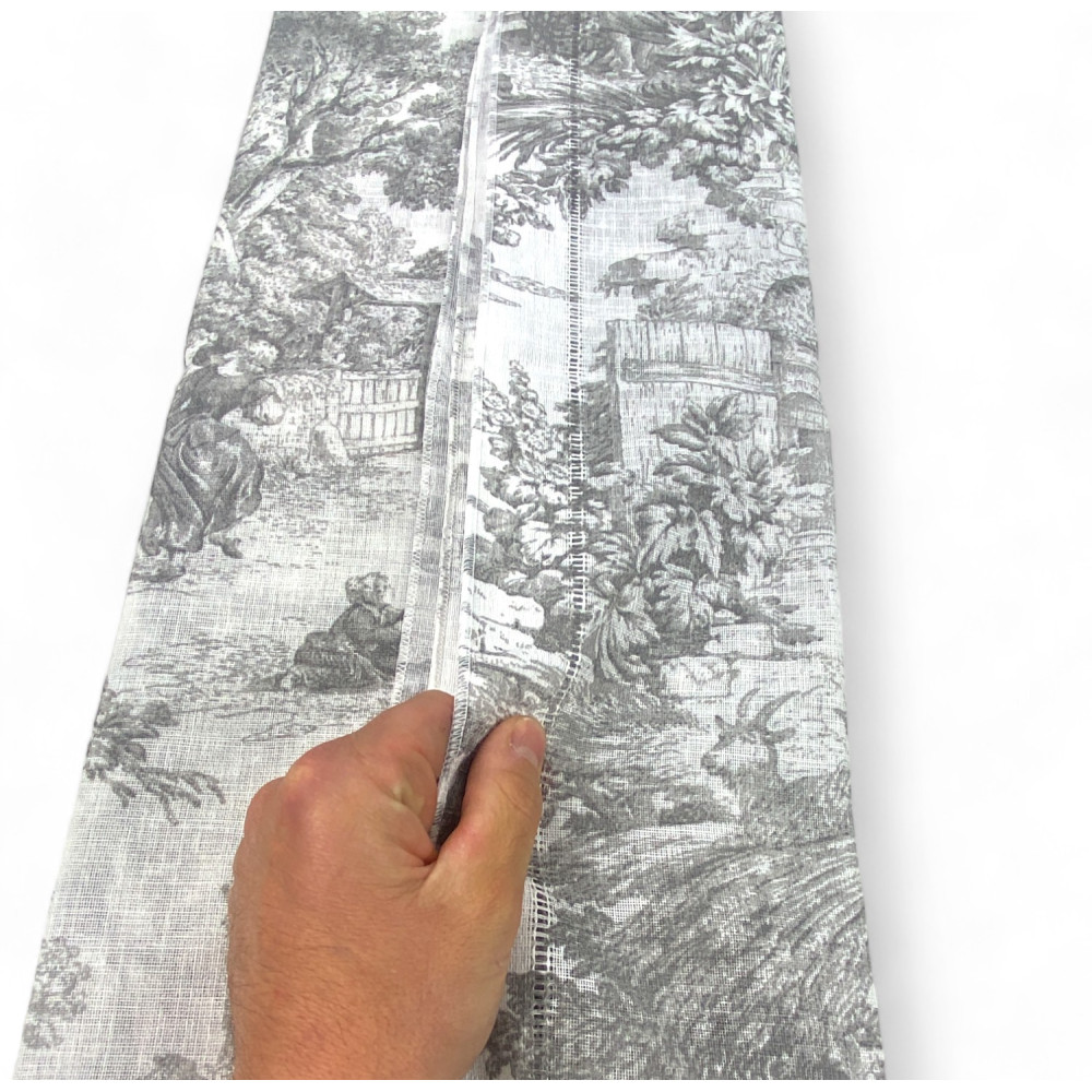 Pair of TOILES DE JOUY glass curtain Grey cm. 60 from Window and Door