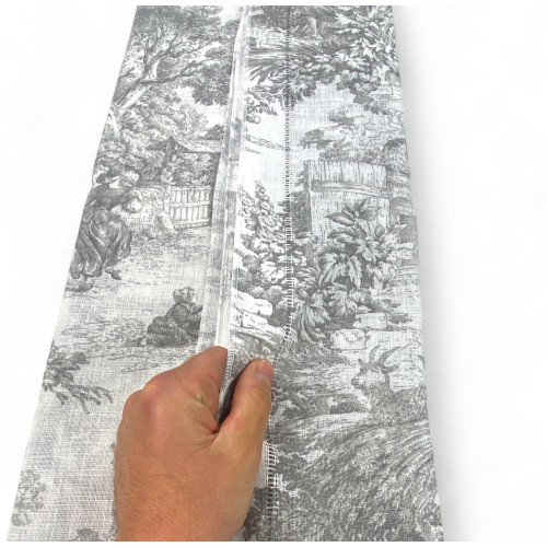 Par de cortinas de cristal TOILES DE JOUY Gris cm. 60 de la ventana y la puerta