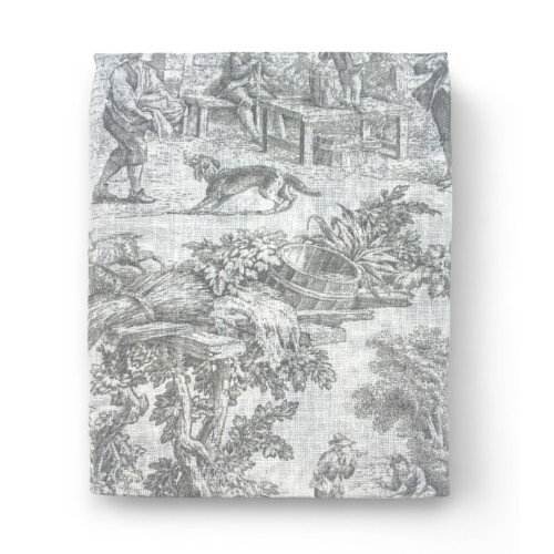 Pair of TOILES DE JOUY glass curtain Grey cm. 60 from Window and Door